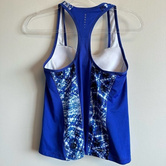 The North Face Blue Tie Dye Running Top Eat My Dust Tank Size Medium - Picture 6 of 9